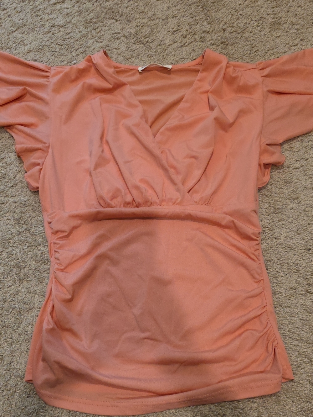 Grace Karin Peach Wrap-Front Blouse